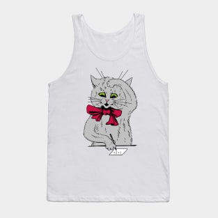 Math Cat Right Handed Tank Top